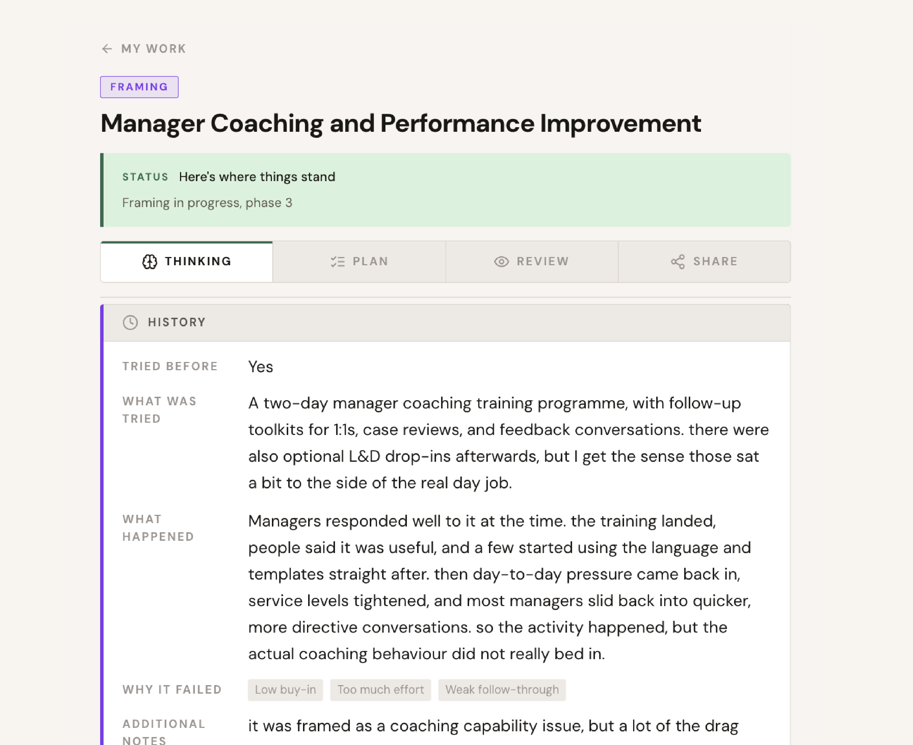 BehaviourKit — Thinking Insights view